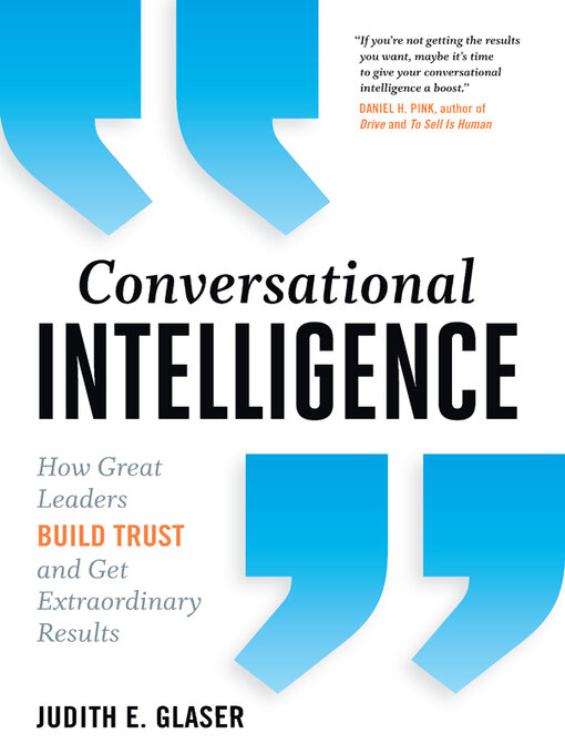 Title details for Conversational Intelligence by Judith Glaser - Available